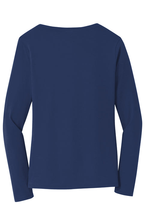 Women's Shark Cotton Long Sleeve V-Neck Tee