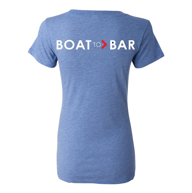 Women's V neck Triblend Boat to Bar Tee