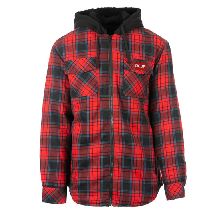 Insulated Poagie Plaid Hooded Jacket