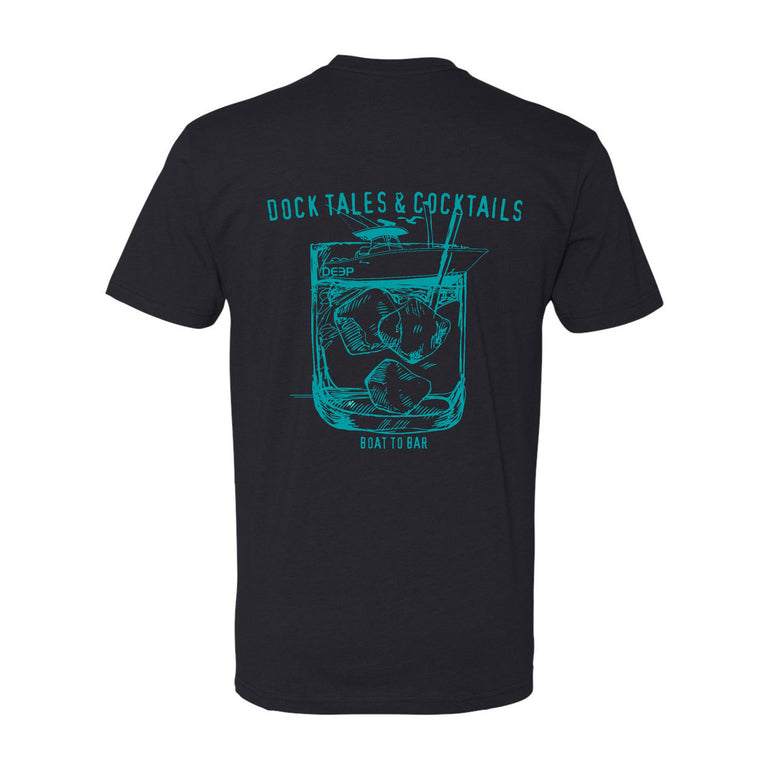 LIMITED TIME Dock Tales and Cocktails Tee - Black and Teal