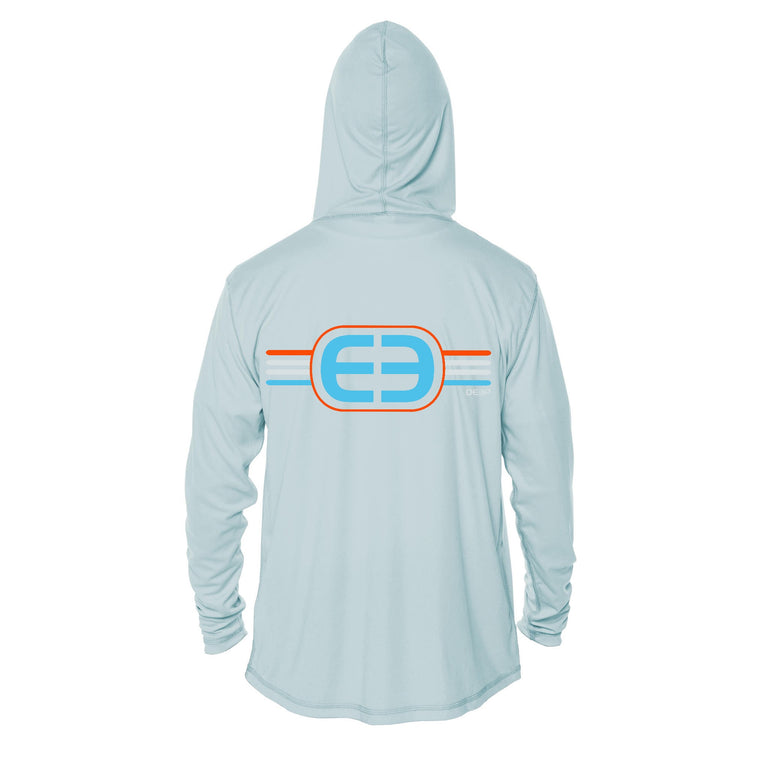 Beach Vintage Stripe Performance Hoodie - Arctic Blue