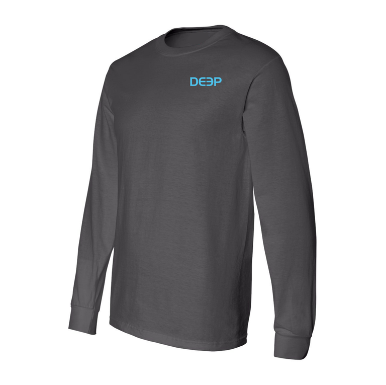 Daytime and Chill Cotton Long Sleeve Tee - Charcoal