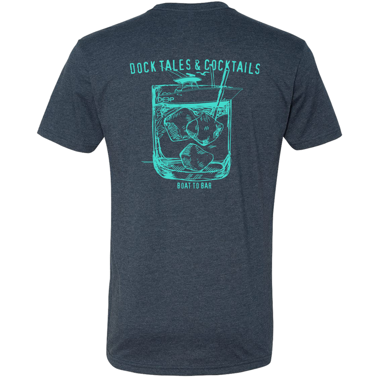 Dock Tales and Cocktails Tee - Heather Navy