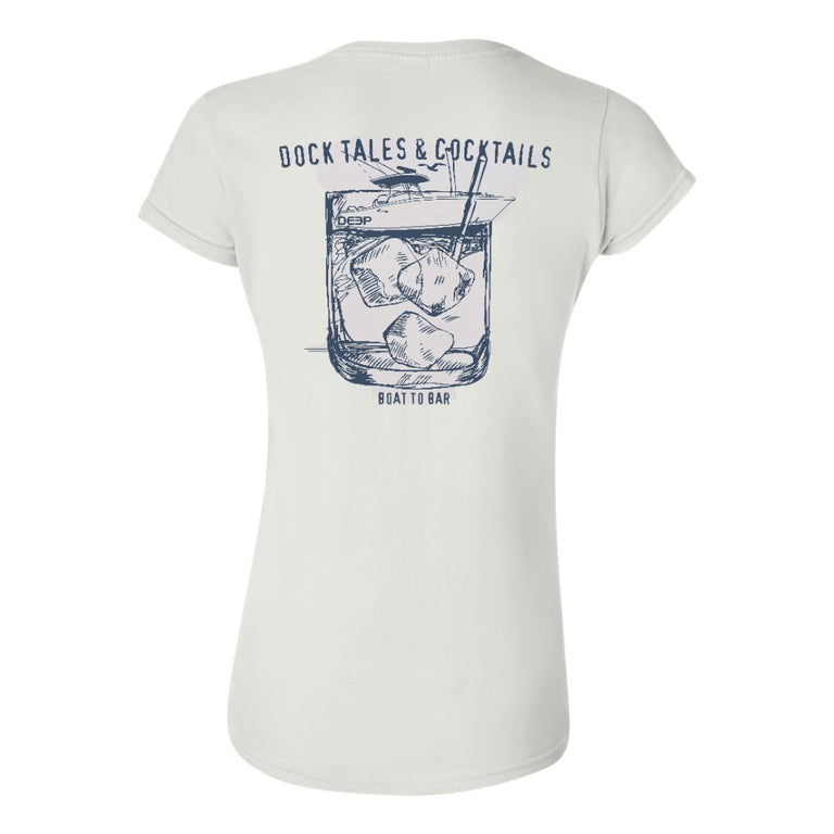 Womens 100% Cotton Dock Tales and Cocktails T - Large