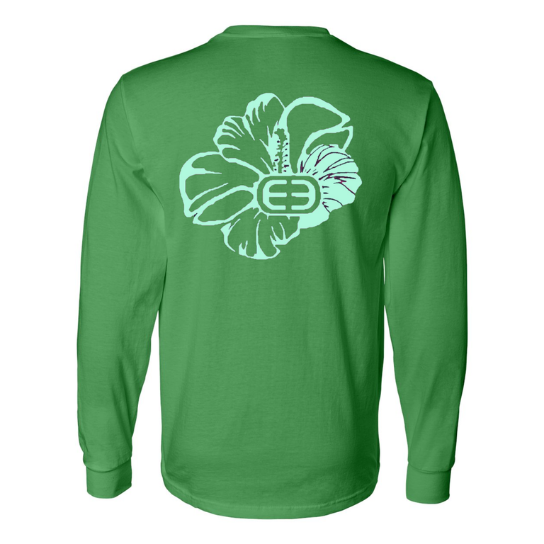 Hibiscus Cotton Long Sleeve - Kelly Green