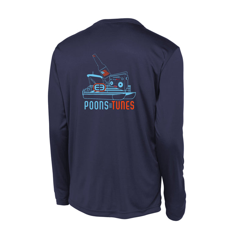 Poons and Tunes BYOB Performance Long Sleeve Tee - Navy