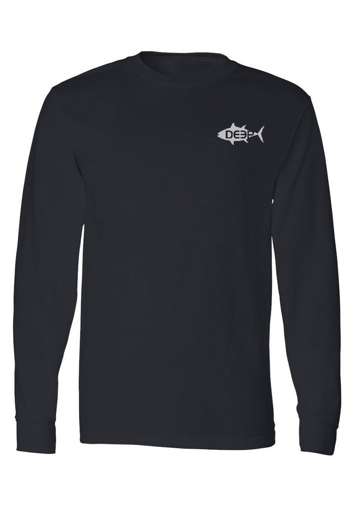 Tuna Cotton Long Sleeve Fishing Shirts -Long Sleeve Surf Shirts S / Black
