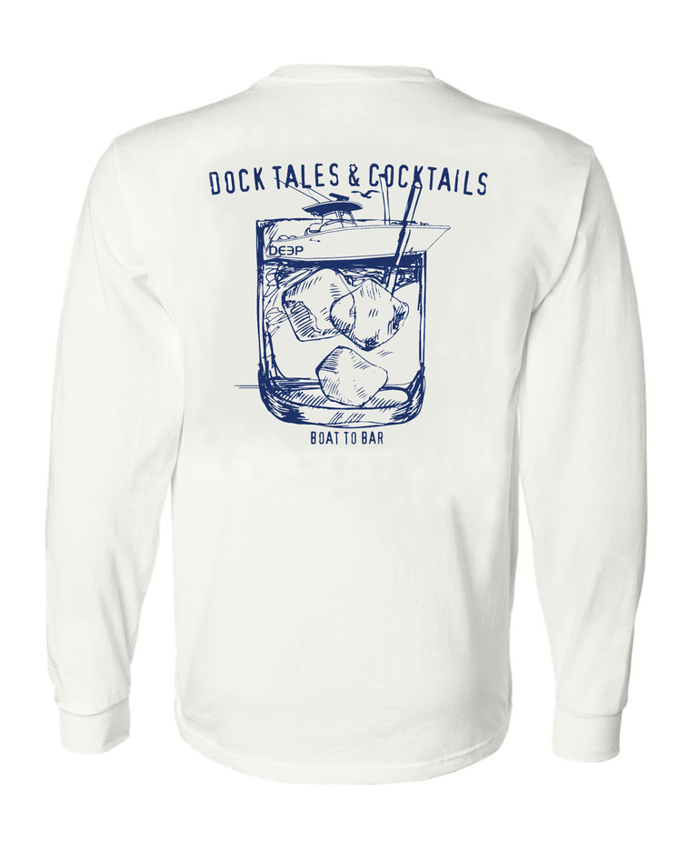 Dock Tales and Cocktails Long Sleeve - White
