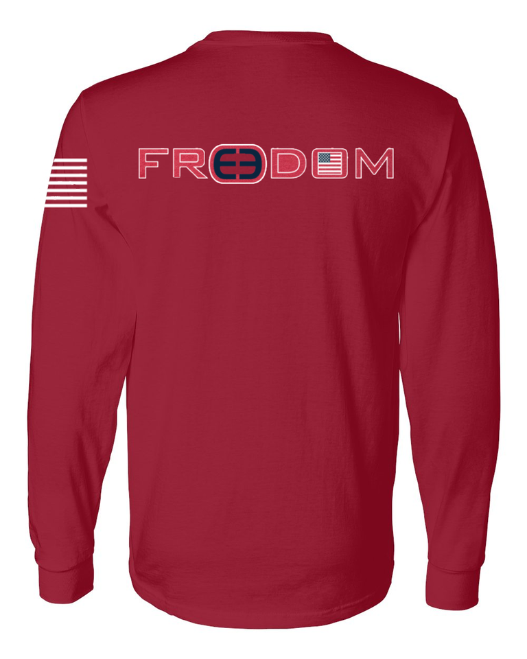 Freedom Cotton Long Sleeve Tee - Red