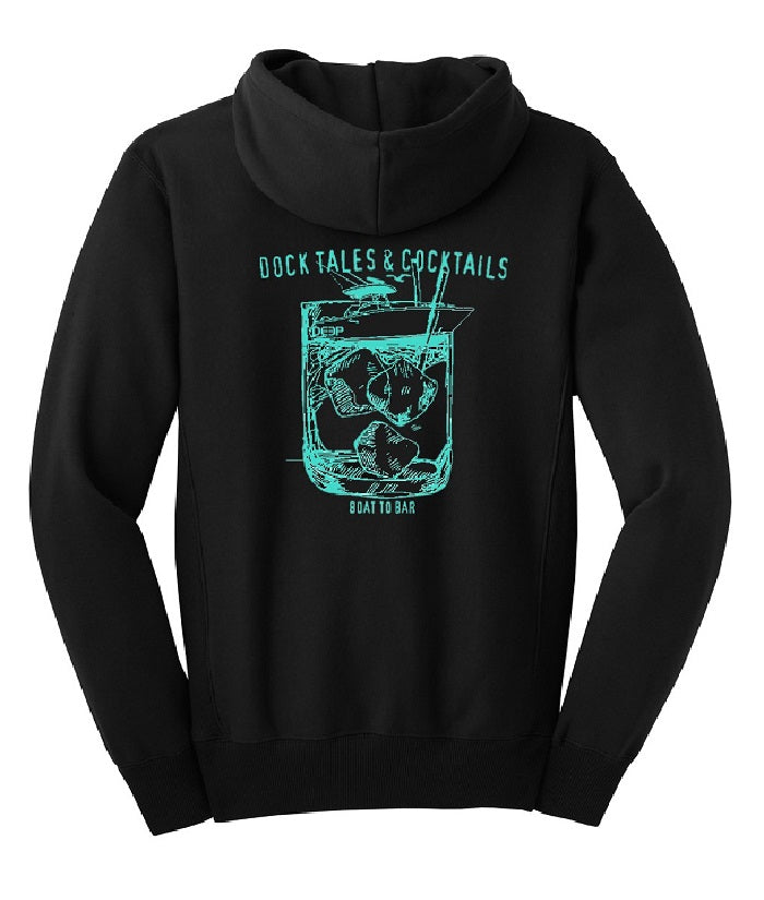 Dock Tales and Cocktails Heavy Weight Hoodie - Black