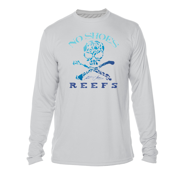 No Shoes Reefs - Repreve Long Sleeve Performance Tee - Pearl Grey - SIZE XXL
