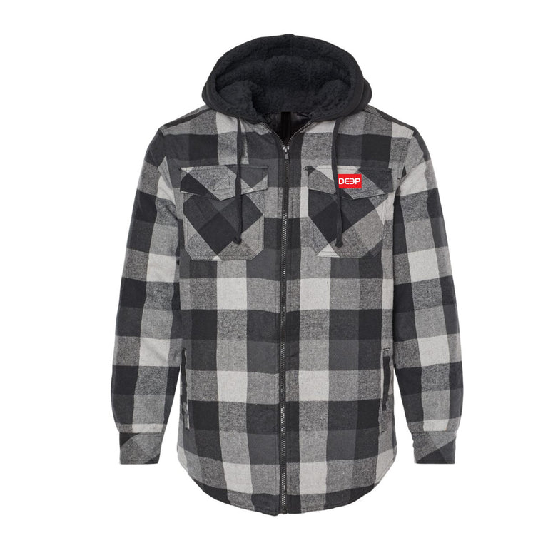Insulated Poagie Plaid Hooded Jacket