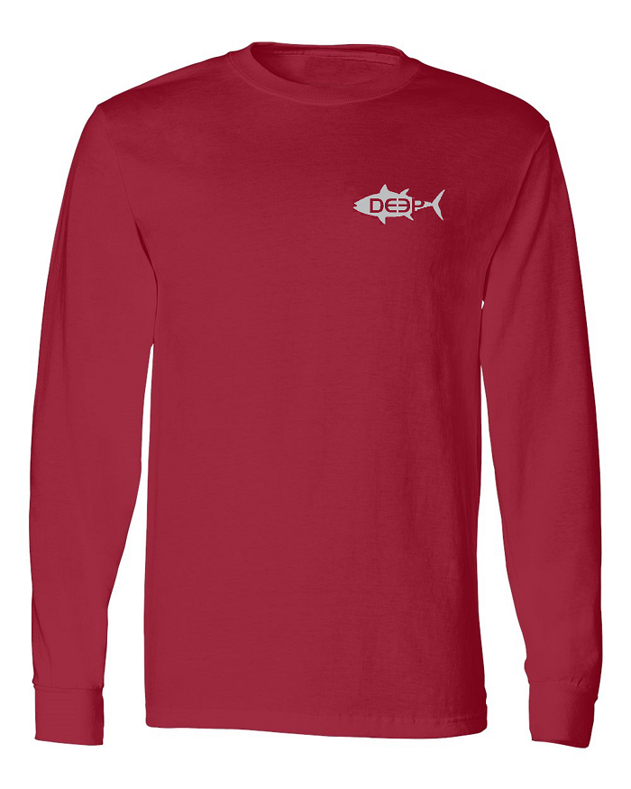 Tuna Cotton Long Sleeve Fishing Shirts -Long Sleeve Surf Shirts XL / Red