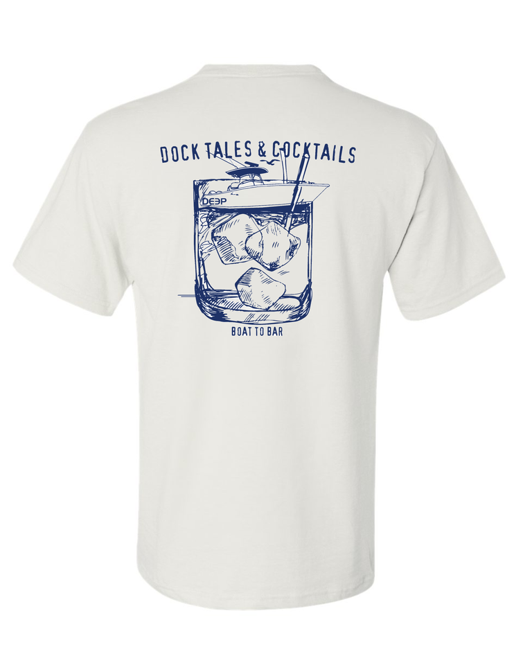 Dock Tales and Cocktails Tee - White - SIZE XXL